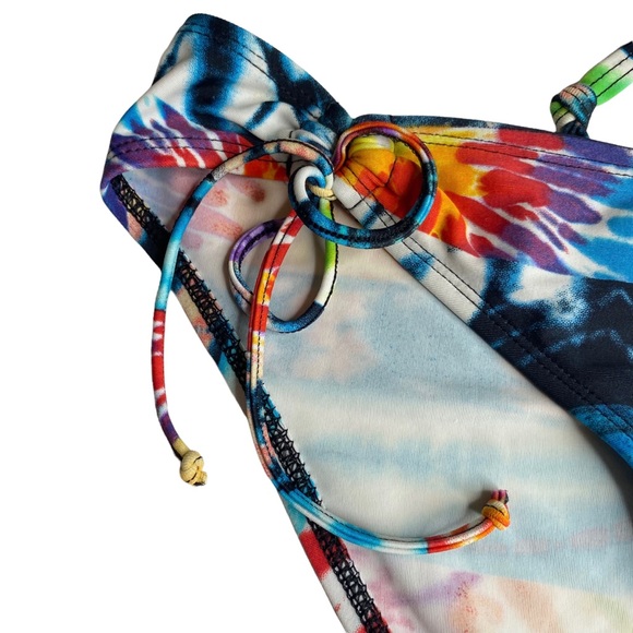 Body Glove ☼ Underwire D Cup 2 Piece String Bikini Set ☼ Mixed Tribal Tie Dye ☼ - Picture 12 of 14